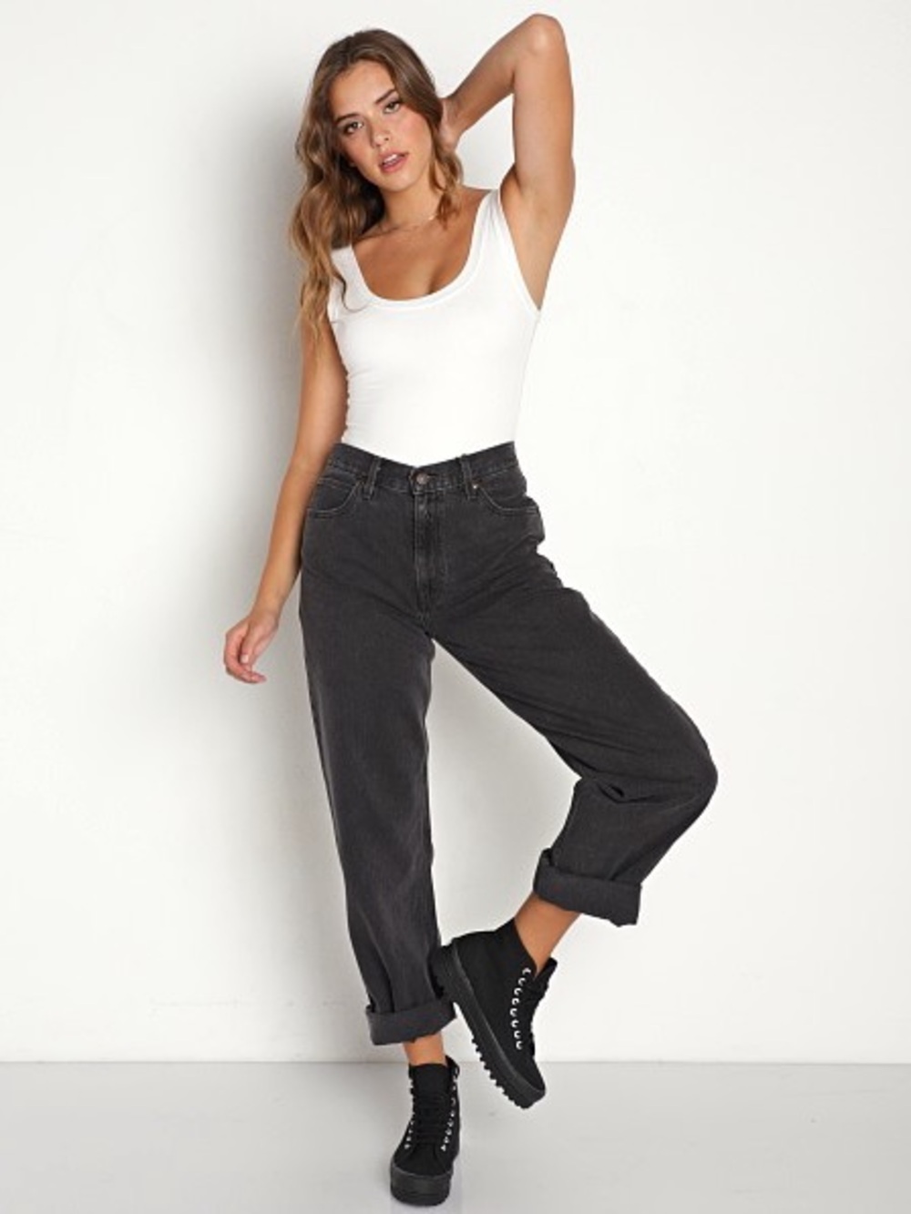Levi's Grey Black Dad Jeans - Picture 2 of 8